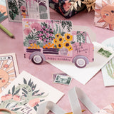 Flower Truck verjaardagskaart | Vrouwelijke verjaardagskaart | Bloemen