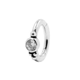 Zirconia Belly Ring Clicker - Vintage Dots silver