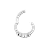 Zirconia Belly Ring Clicker - Vintage Dots silver
