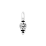 Zirconia Belly Ring Clicker - Vintage Dots silver