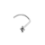 Titanium Nose Stud With Dots Cluster zilver