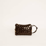 Chocolate vierkante crossbodytas van zacht lakleer Georgia