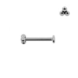 Titanium Labret Triple Dots 3mm silver