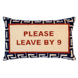 Verlaat alsjeblieft om 9 uur naaldpuntkussen.