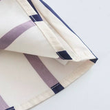 Gestreept shirt met pofmouwen en knoopsluiting voor dames SP068: Bruine strepen / L