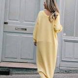 Double Amour Sweaterdress (Reversible V-back) Yellow