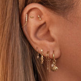 Gold Coast Earparty - fish and Shell charms