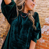 Hola Velvet Dress Green (levering 17 Dec)