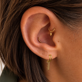 Forward Helix Faceted Drop Click Ring