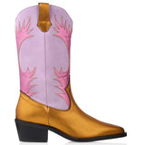 Westernboots MESSINA - Lila pink oranje