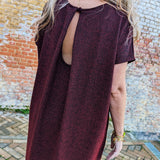 Lola Burgundy Glitter Partydress