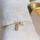 Birthstone bracelet with initials