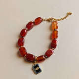 Carnelian Armband met Evil eye bedeltje