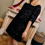 Glam all night Dress Black n Blue