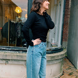 Black Soft Glitter Top