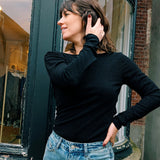 Black Soft Glitter Top