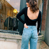 Black Soft Glitter Top