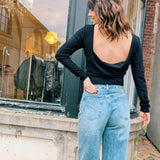 Black Soft Glitter Top