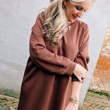 Double Amour (reversible V-back) Sweaterdress Chocolat