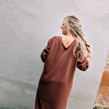 Double Amour (reversible V-back) Sweaterdress Chocolat