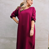Hola Double Amour (Reversible V-back) Sweaterdress Burgundy