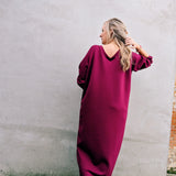 Hola Double Amour (Reversible V-back) Sweaterdress Burgundy