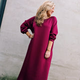 Hola Double Amour (Reversible V-back) Sweaterdress Burgundy