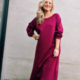 Hola Double Amour (Reversible V-back) Sweaterdress Burgundy