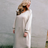 Double Amour (Reversible V-back) Sweaterdress Crème