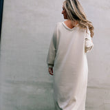 Double Amour (Reversible V-back) Sweaterdress Crème