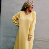 Double Amour Sweaterdress (Reversible V-back) Yellow