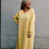 Double Amour Sweaterdress (Reversible V-back) Yellow