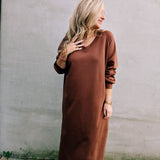 Double Amour (reversible V-back) Sweaterdress Chocolat