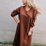 Double Amour (reversible V-back) Sweaterdress Chocolat