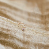 Titanium Nose Stud With zirconia gold