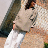 Lia Oversized Blazer lila geruit