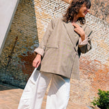 Lia Oversized Blazer lila geruit