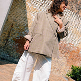 Lia Oversized Blazer lila geruit