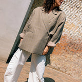 Lia Oversized Blazer lila geruit