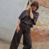 Lena Striped Jeans chocolat