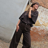 Lena Striped Jeans chocolat