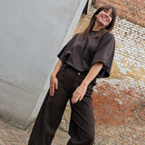 Lena Striped Jeans chocolat