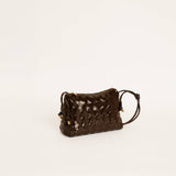 Chocolate vierkante crossbodytas van zacht lakleer Georgia