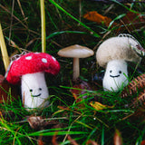 Vilt Sleutelhanger - Bruine Paddenstoel Sleutelhanger