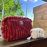 Baby Louise: Mini gewatteerde minky etui - paprika