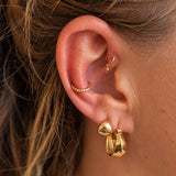 Forward Helix Faceted Drop Click Ring