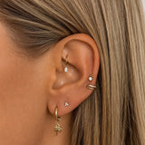 Titanium Rook Click Ring met dangling Diamond charm
