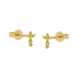 Tiny hammered zircon stud