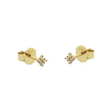 Square zircon Earstud
